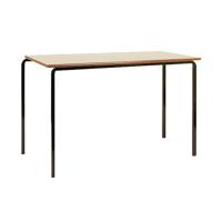 Jemini MDF Edged Classroom Table 1200x600x760mm Beech/Black (Pack of 4) KF74555