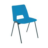 Jemini Stacking Chair 490x475x725mm Polypropylene Blue KF74958