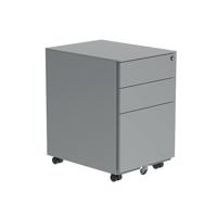 Astin 3 Drawer Mobile Under Desk Steel Pedestal 480x580x610mm Silver KF77748