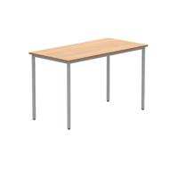 Polaris Rectangular Multipurpose Table 1200x600x730mm Norwegian Beech/Silver KF77890
