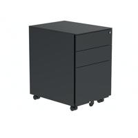 Polaris 3 Drawer Mobile Under Desk Steel Pedestal 480x680x580mm Black KF77908