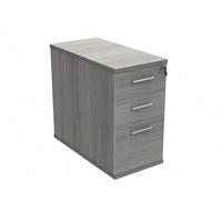Polaris 3 Drawer Desk High Pedestal 404x800x730mm Alaskan Grey Oak KF78024