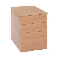 Serrion 3 Drawer Desk High Pedestal 430x730x600mm Beech KF78100