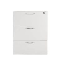 Jemini 3 Drawer Fixed Pedestal White KF78663