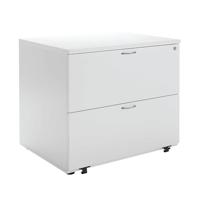 Jemini 2 Drawer Desk Side Filing Cabinet 850x630x770mm White KF78665