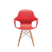 Arista Cafe Bistro Chair with Wire Base Red KF78678