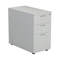 First 3 Drawer Desk High Pedestal 404x800x730mm Deep White KF79932
