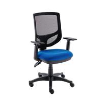 Astin Nesta Mesh Back Operator Chair Royal Blue with Fixed Arms 590x900x1050mm Charcoal KF800027