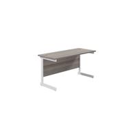 Jemini Single Rectangular Desk 1200x600x730mm Grey Oak/White KF800475