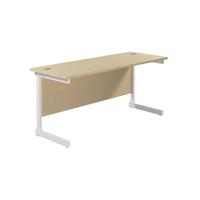 Jemini Single Rectangular Desk 1800x600x730mm Maple/White KF800862