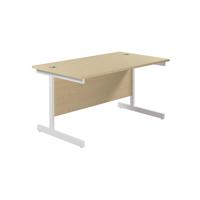 Jemini Single Rectangular Desk 1200x800x730mm Maple/White KF801104