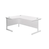 Jemini Radial Left Hand Cantilever Desk 1800x1200x730mm White/White KF802116