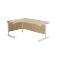 Jemini Radial Left Hand Cantilever Desk 1800x1200x730mm Maple/White KF802122