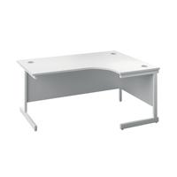 First Radial Right Hand Desk 1600x1200x730mm White/White KF803126