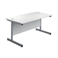 First Rectangular Cantilever Desk 1600x800x730mm White/Silver KF803454