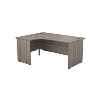 Jemini Radial Left Hand Panel End Desk 1800x1200x730mm Grey Oak KF805137