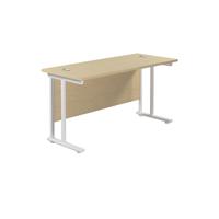 Jemini Rectangular Cantilever Desk 1200x600x730mm Maple/White KF806301