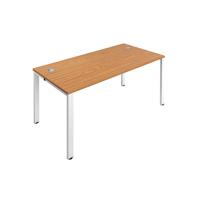 Jemini 1 Person Bench Desk 1200x800x730mm Nova Oak/White KF808503