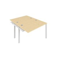 Jemini 2 Person Extension Bench Desk 1200x1600x730mm Maple/White KF808640