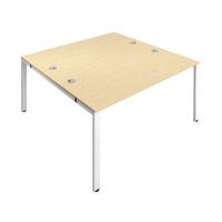Jemini 2 Person Bench Desk 1200x1600x730mm Maple/White KF808701