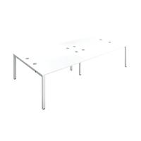Jemini 4 Person Bench Desk 2400x1600x730mm White/White KF808756