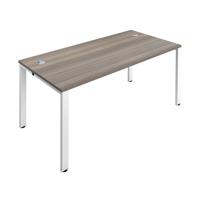 Jemini 1 Person Bench Desk 1400x800x730mm Grey Oak/White KF808855