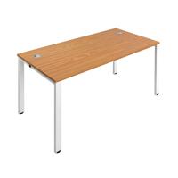 Jemini 1 Person Bench Desk 1400x800x730mm Nova Oak/White KF808862
