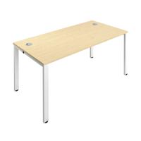 Jemini 1 Person Bench Desk 1400x800x730mm Maple/White KF808886