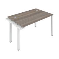 Jemini 1 Person Extension Bench Desk 1400x800x730mm Grey Oak/White KF808916