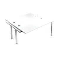 Jemini 2 Person Extension Bench Desk 1400x1600x730mm White/White KF808992
