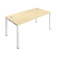 Jemini 1 Person Bench Desk 1600x800x730mm Maple/White KF809241