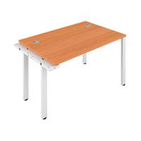 Jemini 1 Person Extension Bench Desk 1600x800x730mm Beech/White KF809265