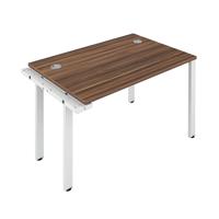 Jemini 1 Person Extension Bench Desk 1600x800x730mm Dark Walnut/White KF809319