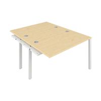 Jemini 2 Person Extension Bench Desk 1600x1600x730mm Maple/White KF809364