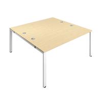 Jemini 2 Person Bench Desk 3200x1600x730mm Maple/White KF809425