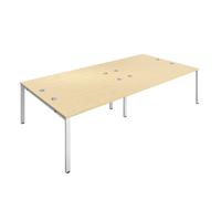 Jemini 4 Person Bench Desk 3200x1600x730mm Maple/White KF809487