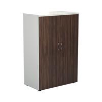 Jemini Wooden Cupboard 800x450x1600mm White/Dark Walnut KF810469