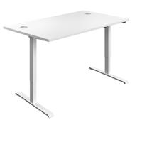 First Single Motor Sit/Stand Desk 1400x800x705-1220mm White/White KF810770