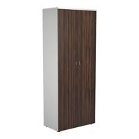 Jemini Wooden Cupboard 800x450x2000mm White/Dark Walnut KF811114