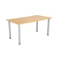 Jemini Rectangular Meeting Table 1600x800x730mm Nova Oak/Silver KF816647