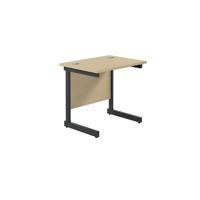 Jemini Rectangular Double Upright Cantilever Desk 800x600x730mm Maple/Black KF819516