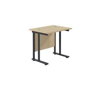 Jemini Rectangular Double Upright Cantilever Desk 800x600x730mm Maple/Black KF820345