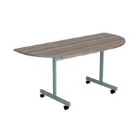 Jemini D-End Tilt Table 1600x800x720mm Grey Oak/Silver KF822493