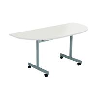 Jemini D-End Tilt Table 1600x800x720mm White/Silver KF822523