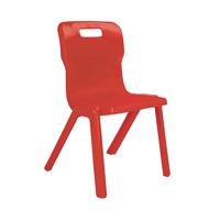 Titan One Piece Classroom Chair 432x408x690mm Red (Pack of 10) KF838713