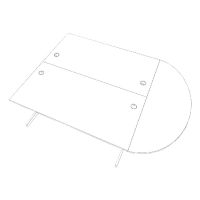 Arista 1600mm D Meeting End Table Beech KF838874