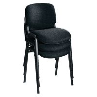 First Multipurpose Stacking Chair Black Frame Charcoal Upholstery KF839226