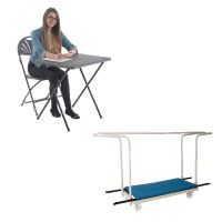 Jemini PP Exam Desk Blue (Pack of 40) and Trolley Promotion KF839287
