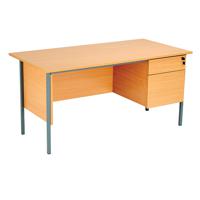 Serrion 4 Leg Desk 2 Drawer Pedestal 1500x750x725mm Ellmau Beech KF882390