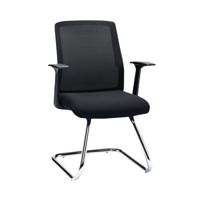 First Visitor Chair 615x580x885mm Black/Chrome KF90887